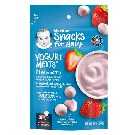 យ៉ាអ៊ួក្រៀម Gerber Strawberry Yogurt Melts - នំកូនក្មេង (Baby Cakes)