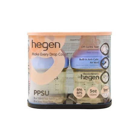 ដប Hegen 150ml/5oz 2pack Blue - ដបដោះគោ ដបទឹក & ក្បាលប្តូរ (Milk Bottle Water Bottle & Changing Pads)