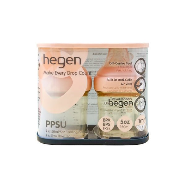 ដប Hegen 150ml/5oz 2pack Pink - ដបដោះគោ ដបទឹក & ក្បាលប្តូរ (Milk Bottle Water Bottle & Changing Pads)
