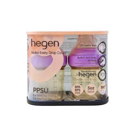 ដប Hegen 150ml/5oz 2pack Purple - ដបដោះគោ ដបទឹក & ក្បាលប្តូរ (Milk Bottle Water Bottle & Changing Pads)