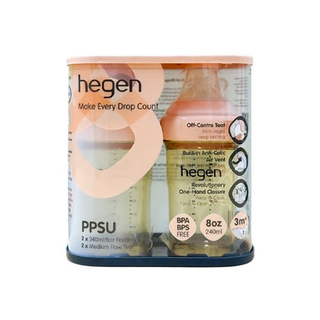 ដប Hegen 240ml/8oz 2pack Pink - ដបដោះគោ ដបទឹក & ក្បាលប្តូរ (Milk Bottle Water Bottle & Changing Pads)