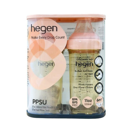 ដប Hegen 330ml/11oz 2pack Pink - ដបដោះគោ ដបទឹក & ក្បាលប្តូរ (Milk Bottle Water Bottle & Changing Pads)