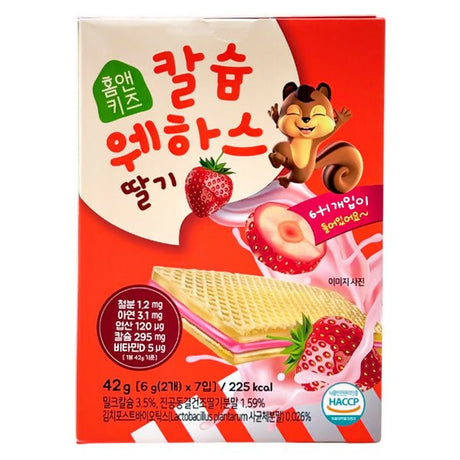 នំក្មេង Home Kids Calcium Water Strawberry 42g - នំកូនក្មេង (Baby Cakes)