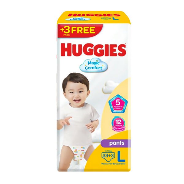 ខោទឹកនោម Huggies L33+3 Magic Comfort - ខោទឹកនោម (Diapers)