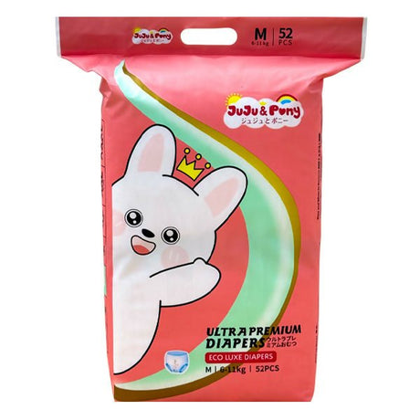 ខោទឹកនោម JuJu & Pony Ultra Premium Diapers M 6 - 11kg 52pcs - ខោទឹកនោម (Diapers)