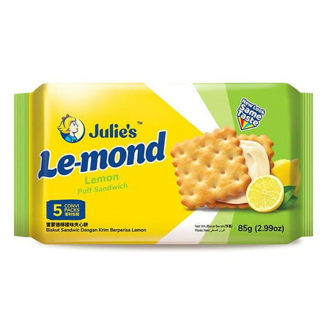 នំ Julies Le - mond Lemon Puff Sandwich 85g - ស្ករគ្រាប់ & នំ (Candy & Cake)