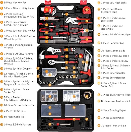 KingTool 325 Piece Home Repair Tool Kit - Tools