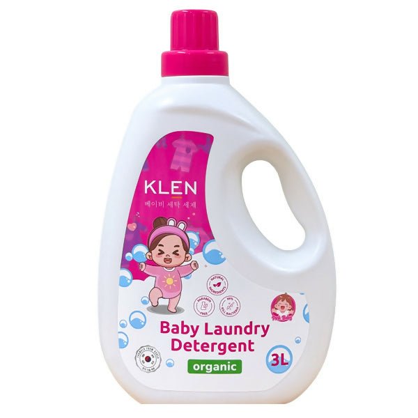 សាប៊ូបោក Klen Baby Laundry Pink Baby Detergent Organic 3L - សាប៊ូបោកខោអាវកូនក្មេង (Baby Laundry Soap)