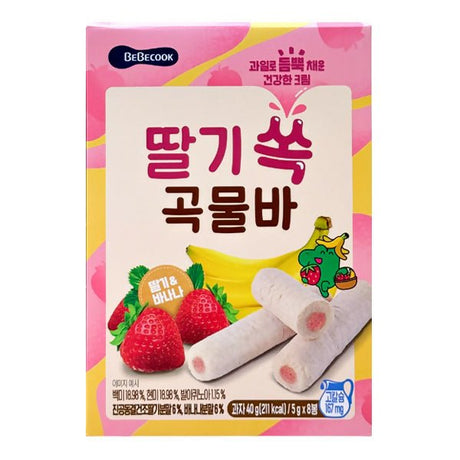 នំក្មេង Korean BeBecook Grain Bar Stawberry 40g - នំកូនក្មេង (Baby Cakes)