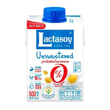 ទឹកសណ្តែក Lactasoy Soymilk Unsweetened 500ml - ម្ស៉ៅទឹកដោះគោ & ទឹកដោះគោទឹក (Milk Powder & Milk)