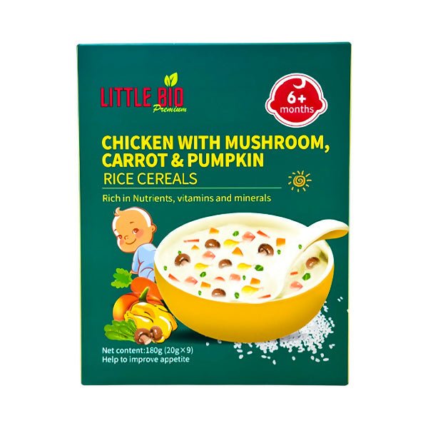 បបរម្សៅ Little Bio Chicken With Mushroom, Carrot & Pumpkin Rice Cereals 250g (6m+) - អាហារក្មេង (Baby Food)