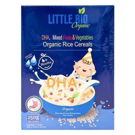 បបរម្សៅ Little Bio DHA Fe Zn Ca Organic Rice Cereals 250g 4m+ - ម្សៅបបរ (Porridge Powder)
