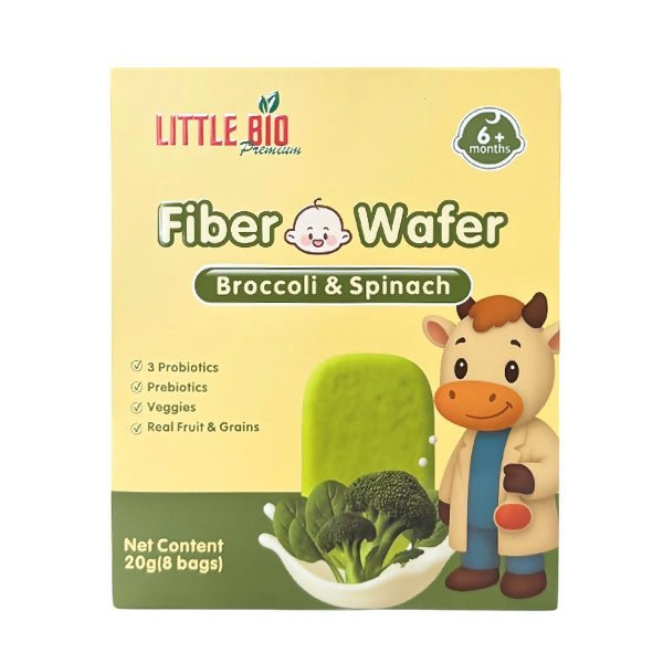 នំប្រអប់ Little Bio Fiber Water Brocoli & Spinach 6m+ - នំកូនក្មេង (Baby Cakes)