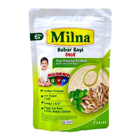 ម្សៅបបរក្មេង Milna Baby Cereal Beef & Green Peas 120g (6m+) - អាហារក្មេង (Baby Food)