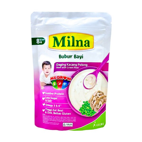 ម្សៅបបរក្មេង Milna Baby Cereal Beef Strews & Green Peas (8m+) - អាហារក្មេង (Baby Food)