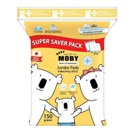សំឡី Moby Jumbo Cotton Pads 170g - កន្សែងសើម ក្រដាសស្ងួត និងសំឡីត្បាលត្រចៀក (Wet Wipes, Dry Paper & Earwax)
