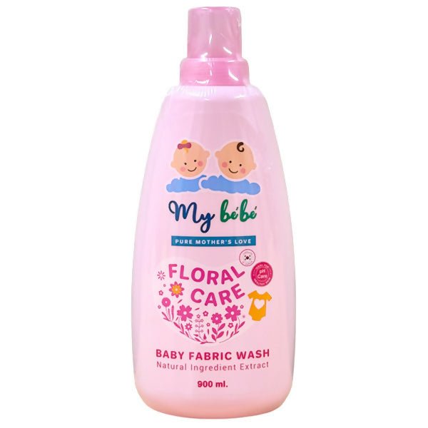 ទឹកបោក My BéBé 900ml floral care baby fabric wash - សាប៊ូបោកខោអាវកូនក្មេង (Baby Laundry Soap)