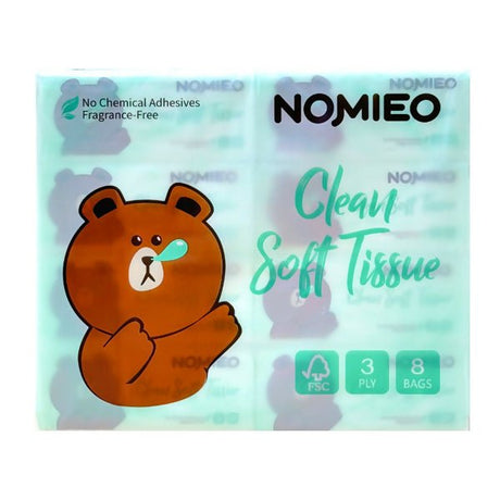 ក្រដាស NOMIEO Clean Soft Tissue 100s - កន្សែងសើម ក្រដាសស្ងួត និងសំឡីត្បាលត្រចៀក (Wet Wipes, Dry Paper & Earwax)