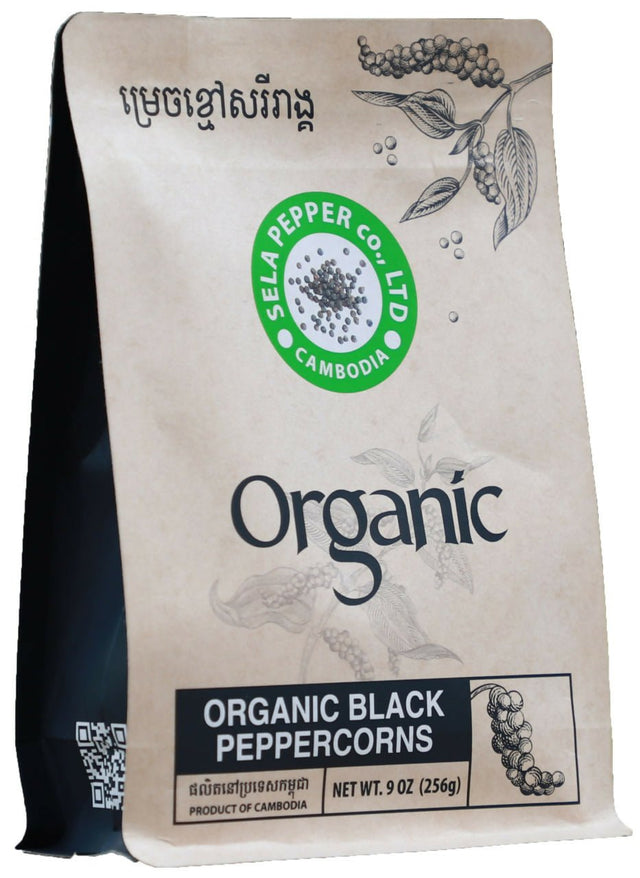 Organic Black Peppercorn in Paper Bag 256g - Healthy Food