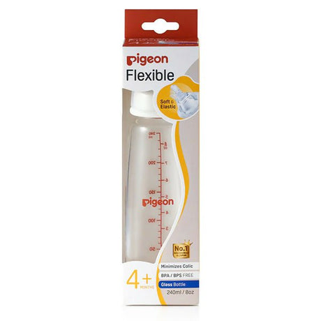 ដបថ្មកែវ Pigeon Flexble 8oz Glass Bottle - ដបដោះគោ ដបទឹក & ក្បាលប្តូរ (Milk Bottle Water Bottle & Changing Pads)
