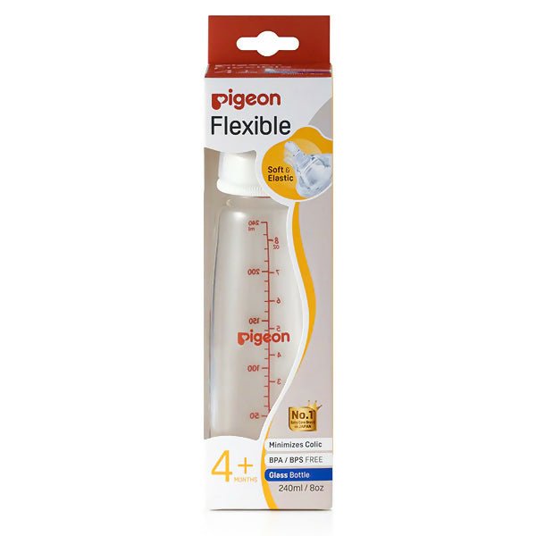 ដបថ្មកែវ Pigeon Flexble 8oz Glass Bottle - ដបដោះគោ ដបទឹក & ក្បាលប្តូរ (Milk Bottle Water Bottle & Changing Pads)