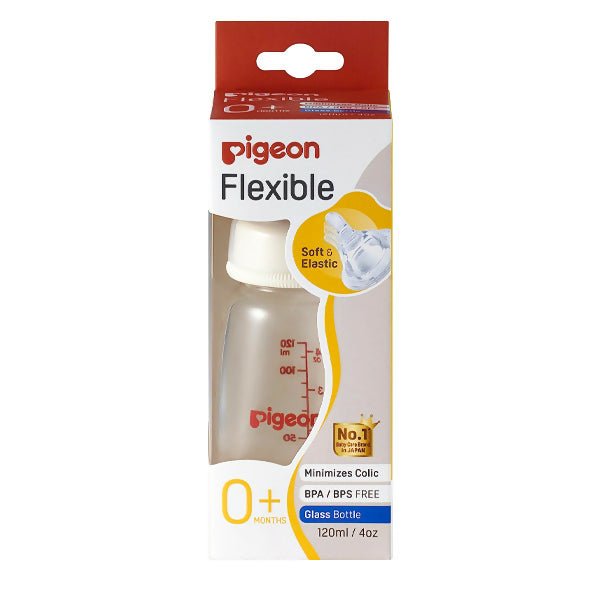 ដបថ្មកែវ Pigeon Flexible 4oz Glass Bottle - ដបដោះគោ ដបទឹក & ក្បាលប្តូរ (Milk Bottle Water Bottle & Changing Pads)