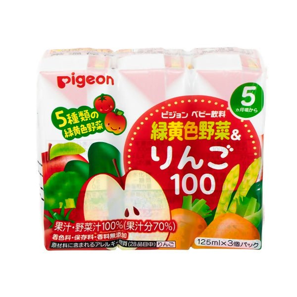 ទឹកផ្លែឈើក្មេង Pigeon Juice Apple & Vegetable Flavor 3pcs 5m+ - ទឹកផ្លែឈើ & អាហារក្មេង (Fruit juice & baby food)