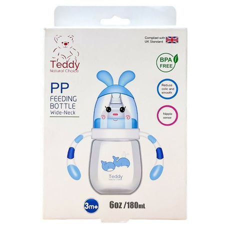 ដបមានដៃ Teddy 6oz PP Feeding Bottle Wide Neck - ដបដោះគោ ដបទឹក & ក្បាលប្តូរ (Milk Bottle Water Bottle & Changing Pads)