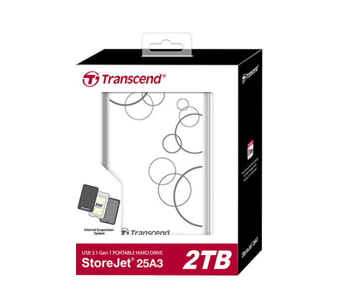 Transcend External StoreJet 25A3 2TB TS2TSJ25A3W - Computer Accessories