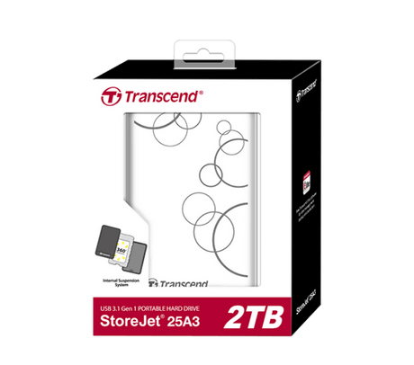 Transcend External StoreJet 25A3 2TB TS2TSJ25A3W - Computer Accessories