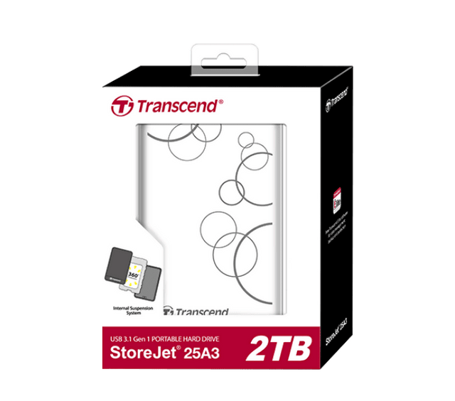 Transcend External StoreJet 25A3 2TB TS2TSJ25A3W - Computer Accessories