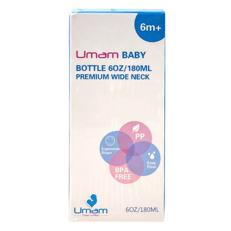 ដប Umam PP 6oz Baby Premium Wide Neck - ដបដោះគោ ដបទឹក & ក្បាលប្តូរ (Milk Bottle Water Bottle & Changing Pads)