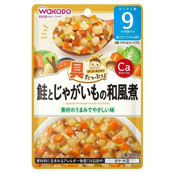 បបរក្មេង Wakodo Porridge Japanese Simmerd Salmon With Potato 9m+ - អាហារក្មេង (Baby Food)