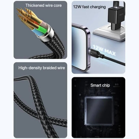 Yesido CA132L 12W 2.4A USB to 8 Pin Charging Data Cable, Length:1.2m - Charging Cable & Lightning Data