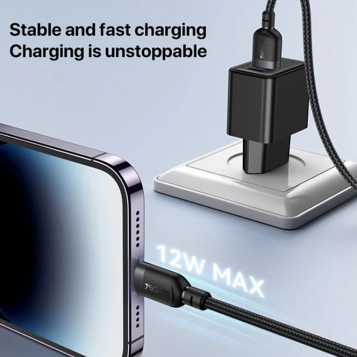 Yesido CA132L 12W 2.4A USB to 8 Pin Charging Data Cable, Length:1.2m - Charging Cable & Lightning Data