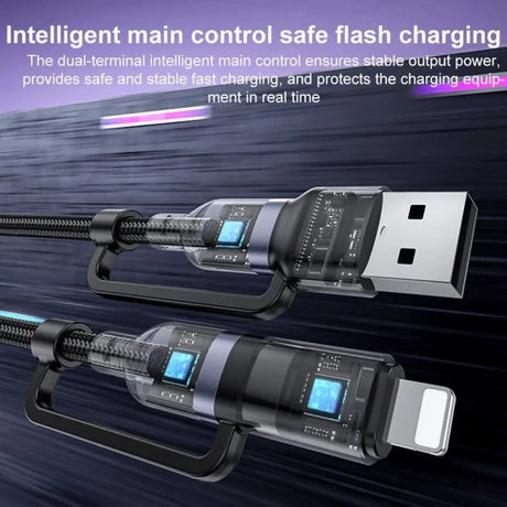 Yesido CA200 1.2m 60W USB / Type-C to Type-C / 8 Pin Fast Charging Data Cable(Black) - Charging Cable & Lightning Data