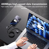 Yesido CA200 1.2m 60W USB / Type-C to Type-C / 8 Pin Fast Charging Data Cable(Black) - Charging Cable & Lightning Data