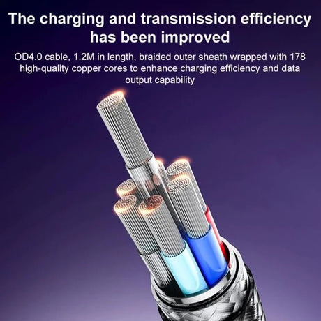 Yesido CA200 1.2m 60W USB / Type-C to Type-C / 8 Pin Fast Charging Data Cable(Black) - Charging Cable & Lightning Data
