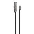 Yesido CA207 60W Type-C to Type-C Elbow Fast Charging Data Cable with Phone Holder, Length:1.2m(Gun Black) - Charging Cable & Lightning Data