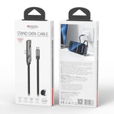 Yesido CA207 60W Type-C to Type-C Elbow Fast Charging Data Cable with Phone Holder, Length:1.2m(Gun Black) - Charging Cable & Lightning Data