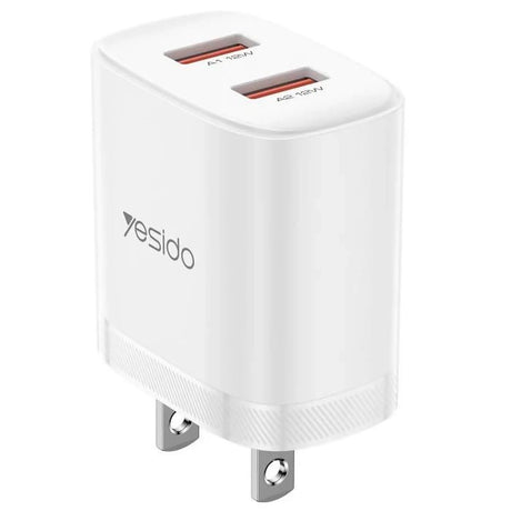 Yesido YC17U 12W 2.4A USB Dual Ports Charger Set with 1m USB to Type-C Data Cable - Charger