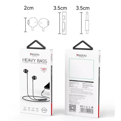 Yesido YH47 3.5mm Wired Earphone Built-in Microphone HiFi Sound Headset - Earphones