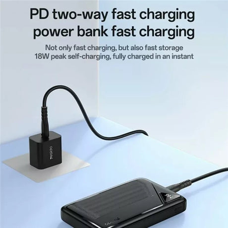 Yesido YP85 20000mAh Power Bank with Built In Type C + iP Cables Digital Display 22.5W Fast Charging Portable Charger - Power Bank