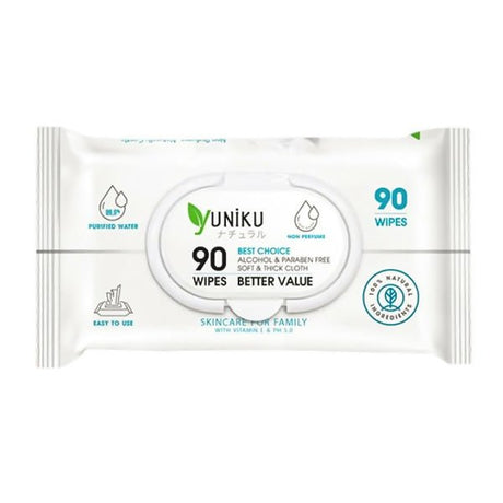 កន្សែងសើមអត់ខ្លិន Yuniku Wipes Best Choice 90pcs - កន្សែងសើម ក្រដាសស្ងួត និងសំឡីត្បាលត្រចៀក (Wet Wipes, Dry Paper & Earwax)