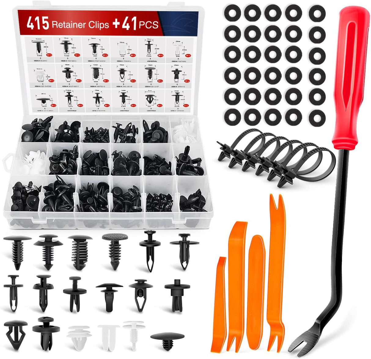 Nilight 415 Pcs Car Retainer Clips & Fastener Remover -