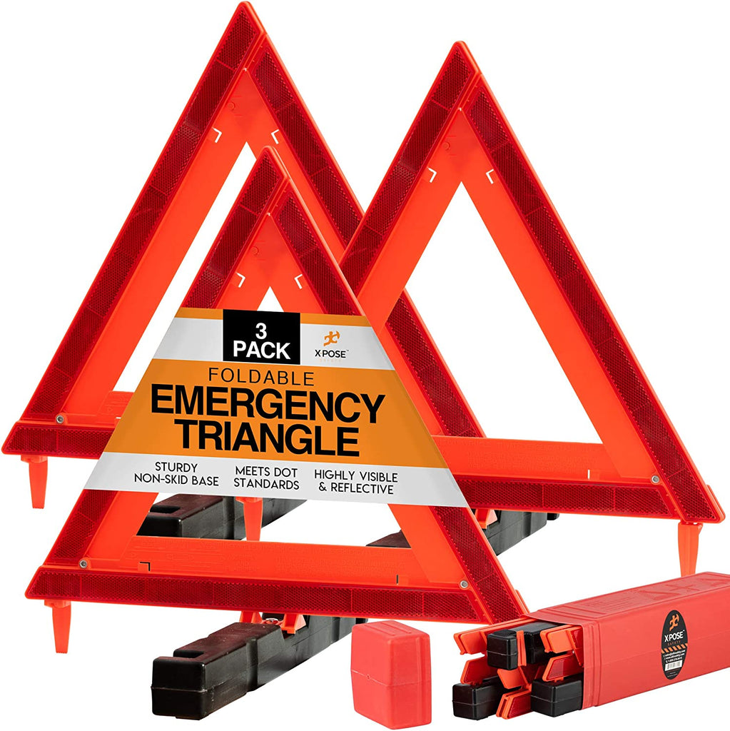 Xpose Safety Reflective Emergency Triangles 3 Pack -