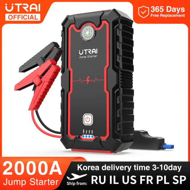 UTRAI 2000A Jump Starter Power Bank Portable Charger Starting Device For 8.0L/6.0L Emergency Car Battery Jump Starter -