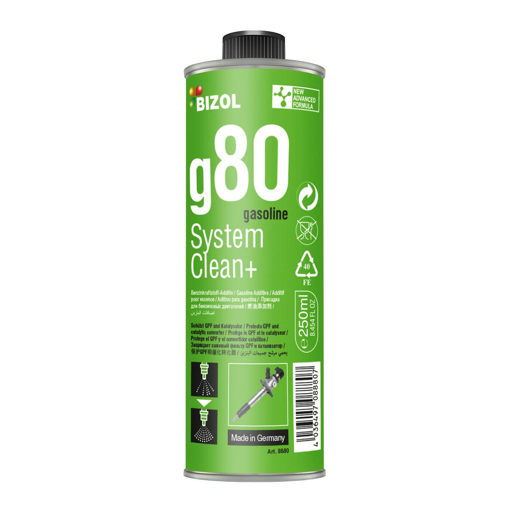 ប្រេងជំនួយ BIZOL Gasoline System Clean+ g80 លាងសំអាតប្រព័ន្ធសាំងទាំងមូលរួមទាំងប្រព័ន្ធប៊ិច និងបេនសាំង - Additive