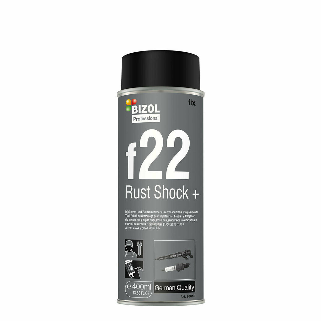 ស្ព្រៃយ៏ថែទាំរថយន្ត BIZOL Rust Shock+ f22 - លាងសម្អាតច្រែះលើគ្រឿងបន្លាស់ម៉ាស៊ីន - Technical Spray