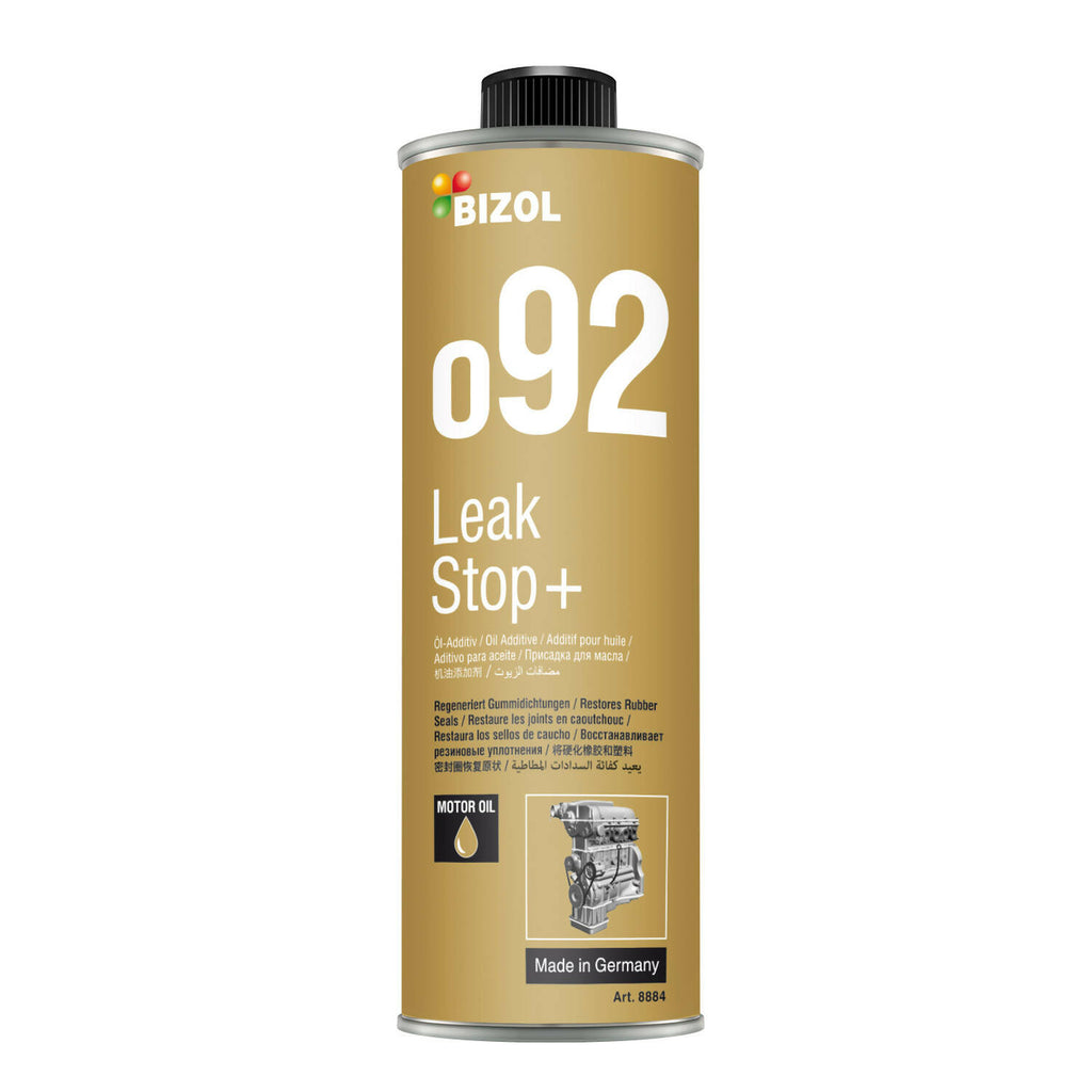 ប្រេងជំនួយ BIZOL Leak Stop+ o92 បិតភ្ជិតនិងផ្សាភ្ជាប់នូវការលេចធ្លាយតូចៗនៅក្នុងម៉ាស៊ីននិងនៅតាមរ៉ងឡើងវិញ - Additive